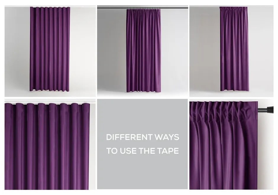 Draperie mov dimout (semi-opacă) din catifea 140x270 cm Pleat – Restilo