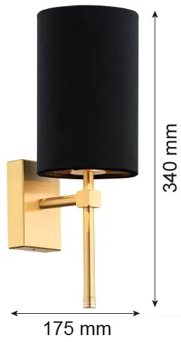 Lampă de perete ABRUZZO 1xE14/7W/230V alamă/neagră Argon 8035