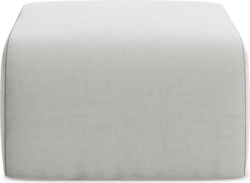 Taburet gri deschis cu tapițerie din catifea Lani – Makamii