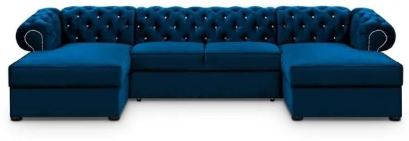 Coltar extensibil forma U albastru inchis Versace