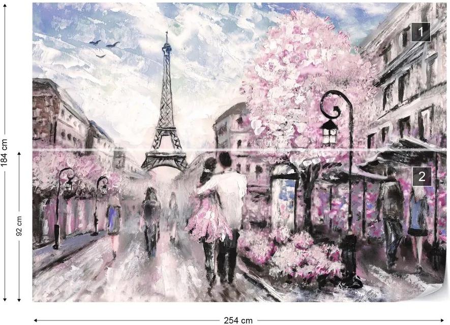 Fototapet GLIX - Paris Street Art Painting + adeziv GRATUIT Tapet nețesute - 254x184 cm