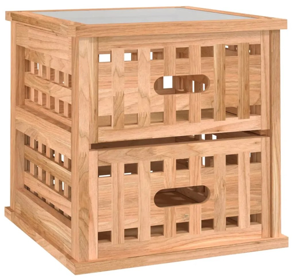 vidaXL Dulap noptieră, 34x34x34 cm, lemn masiv de nuc