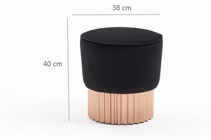Puf Living Puf-Black Negru Bronz