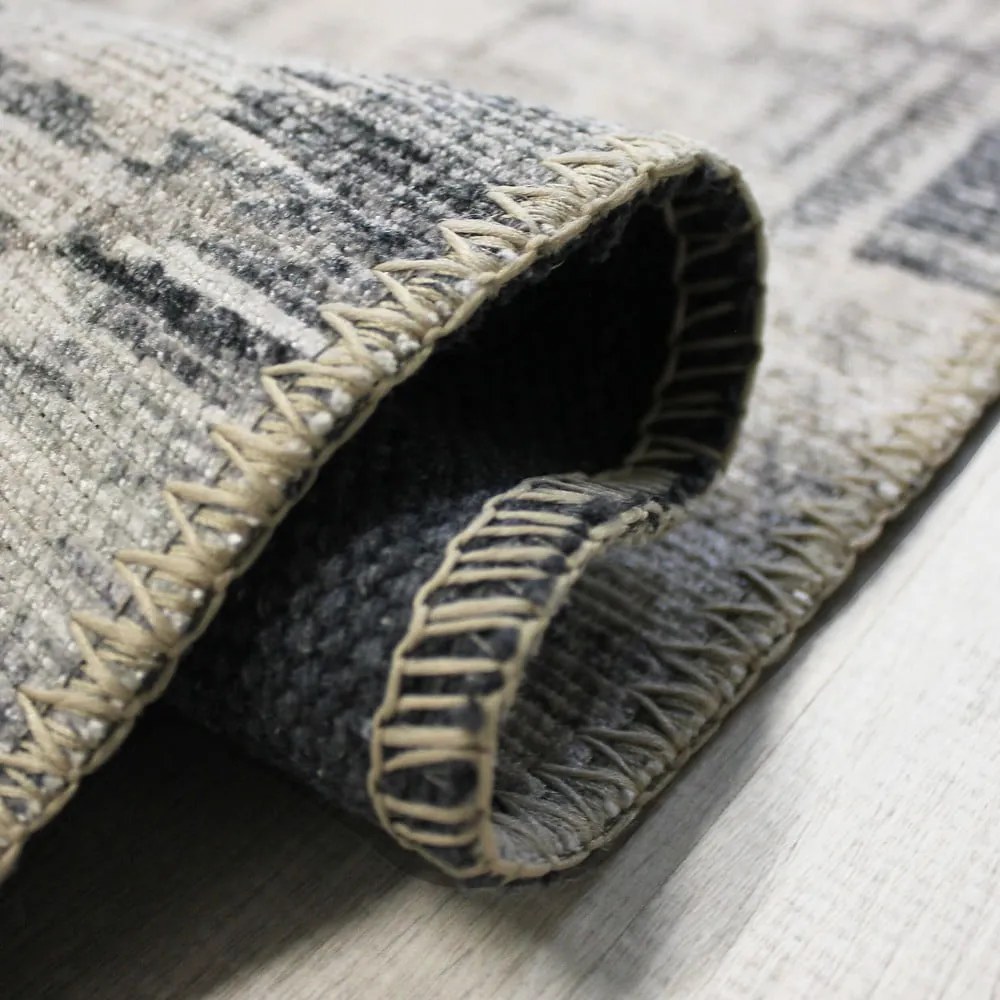 Covor tip traversă gri lavabil 60x230 cm Silas Abstract – Flair Rugs