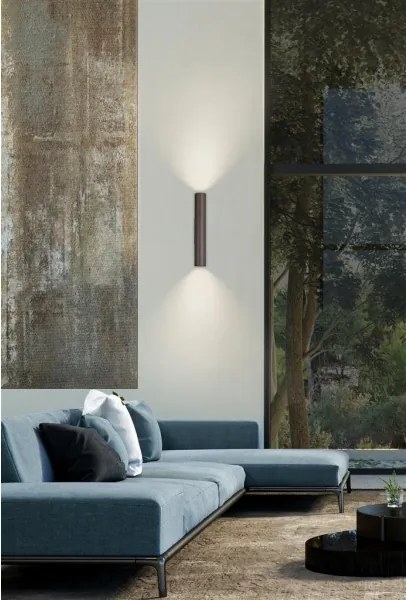 Searchlight 28125LT - Aplică de perete BEACON 2xGU10/10W/230V maro