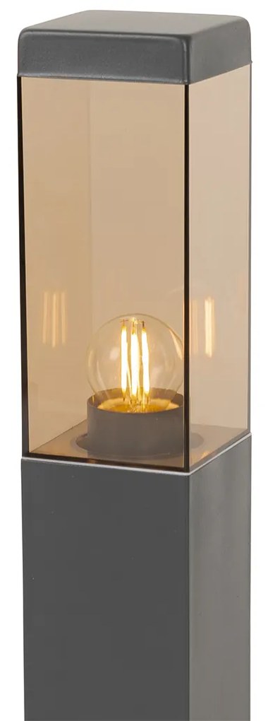 Lampa stâlp inteligentă de exterior gri închis cu fum 45 cm, inclusiv WiFi P45 - Malios
