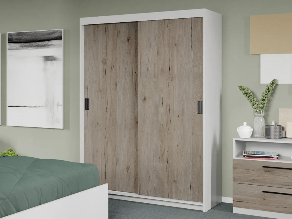 Set mobila dormitor 4 piese Odin Alb/San Remo C40