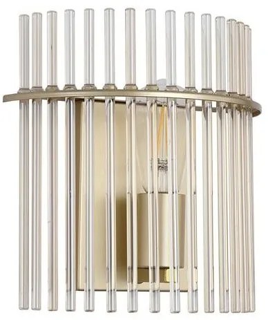 Aplica de perete metal auriu, tije din sticla Swizzle