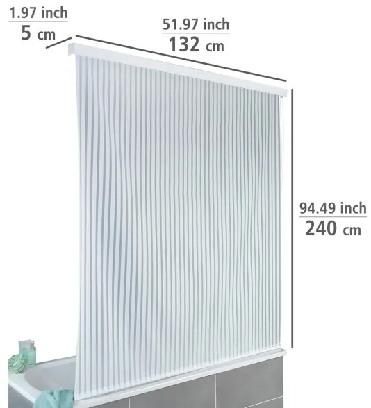 WENKO 23864100 - Roletă de duș 132x240 cm, albă