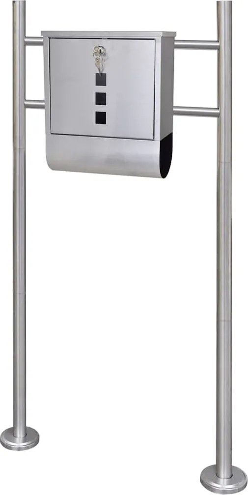 vidaXL Cutie poștală pe suport din oțel inoxidabil