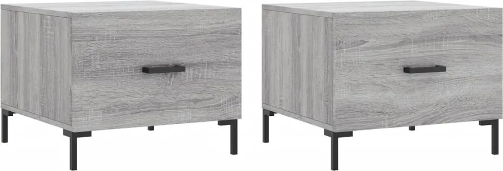 vidaXL Măsuțe de cafea, 2 buc., gri sonoma, 50x50x40 cm, lemn compozit