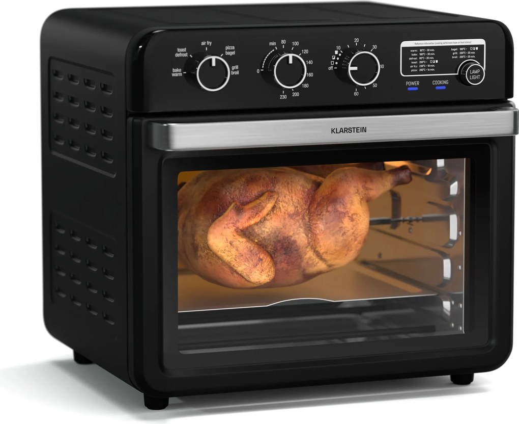 Klarstein Friteuza cu aer cald Air Glaze, 2000 W, 34 litri, fereastră panoramică, incl. set de accesorii
