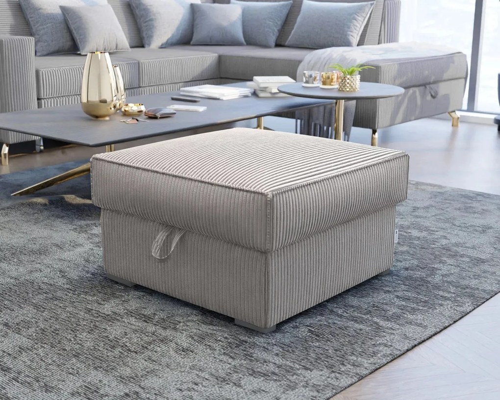 Taburet bej SMART COSARO cu spatiu de depozitare 65x65 cm