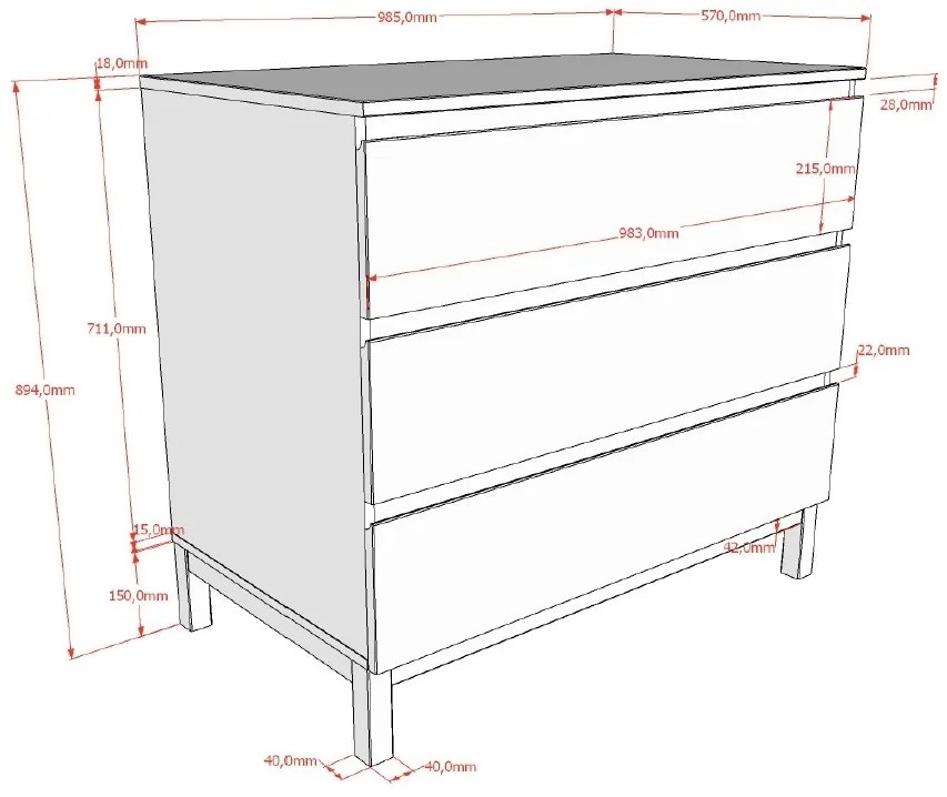 Set Mobilier Cameră Copii EVA: Pătuț Transformabil 70x140 cm, Comodă cu 3 Sertare și Masă de Înfășat, Alb – Vipack