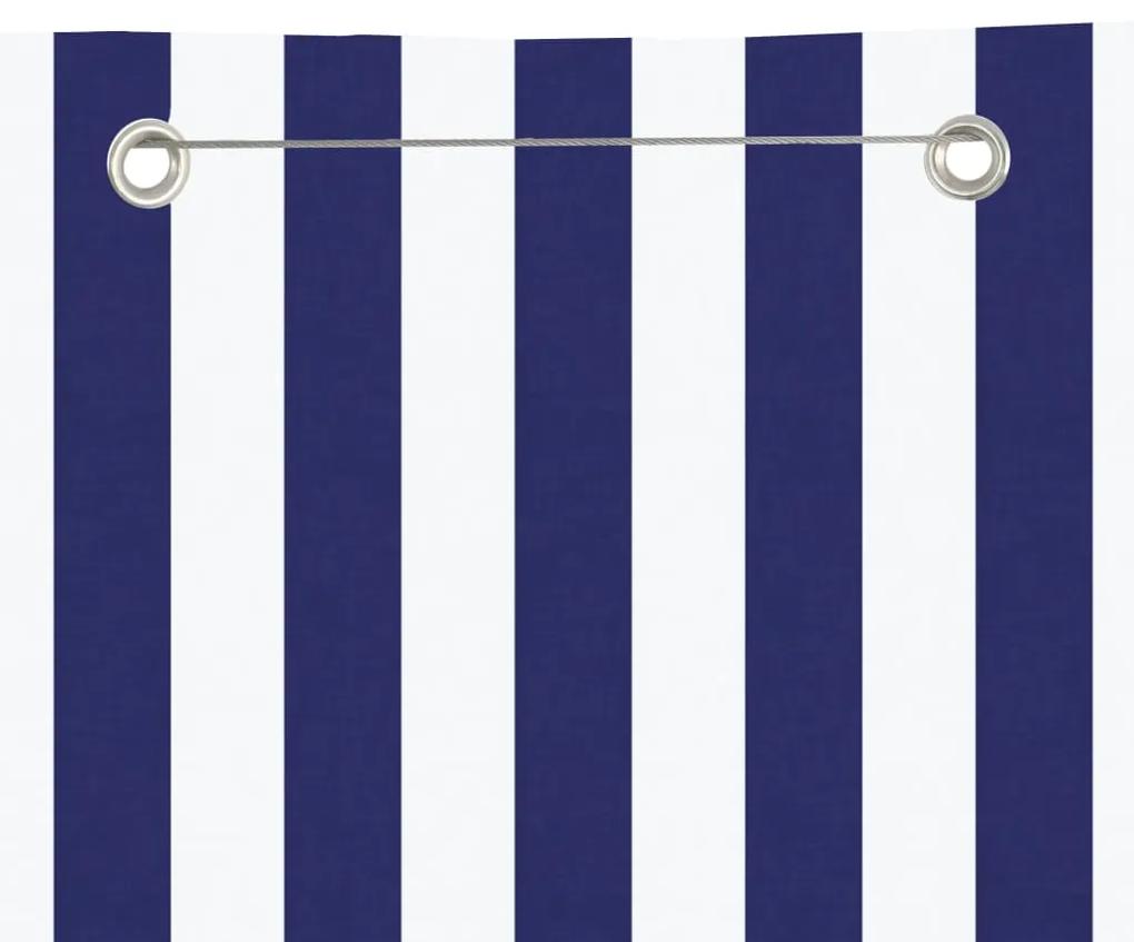 Paravan de balcon,albastru si alb,100 x 240 cm, tesatura oxford Albastru si alb, 100 x 240 cm