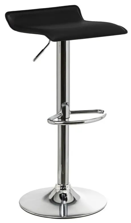 Set de scaune de bar negru cu înălțime ajustabilă 2 buc. tapițat (înălțime șezut 63 cm) – Casa Selección