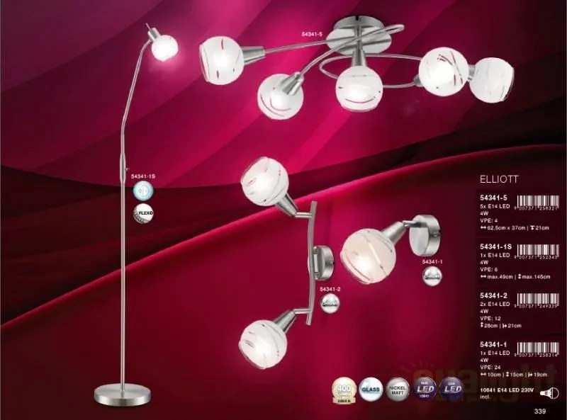 Lustra, Plafonier LED Elliott 54341-5 GL