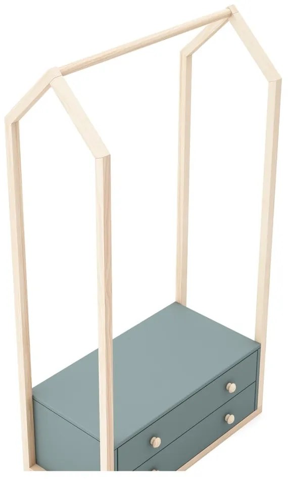 Șifonier de copii verde prăfuit deschis 80x170x40 cm Esteban – Marckeric