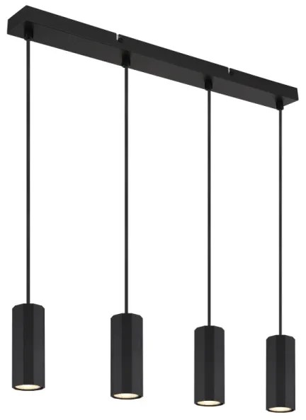 Lustră pe cablu Globo 57918-4HB JAMES 4xGU10/25W/230V negru