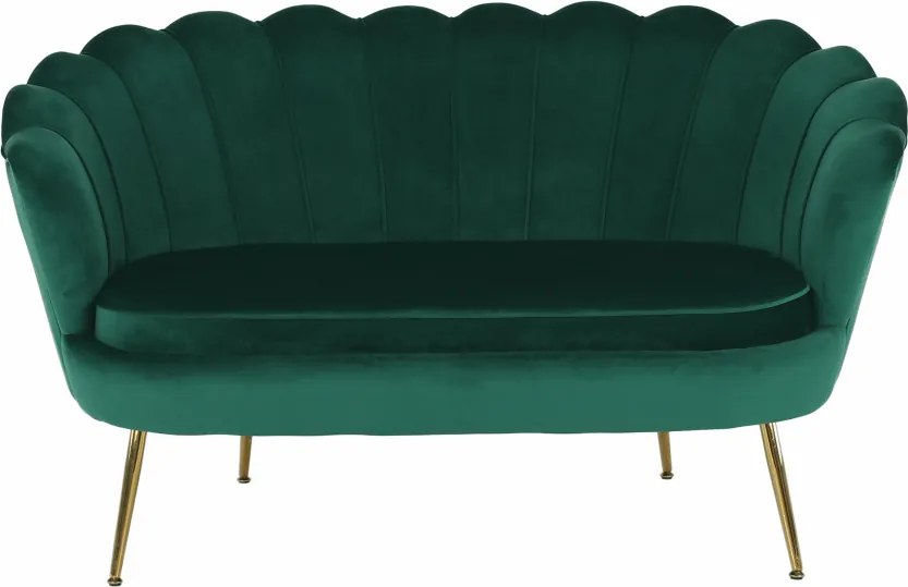 Bancă în stil Art-deco, catifea Velvet smarald/crom auriu, NOBLIN