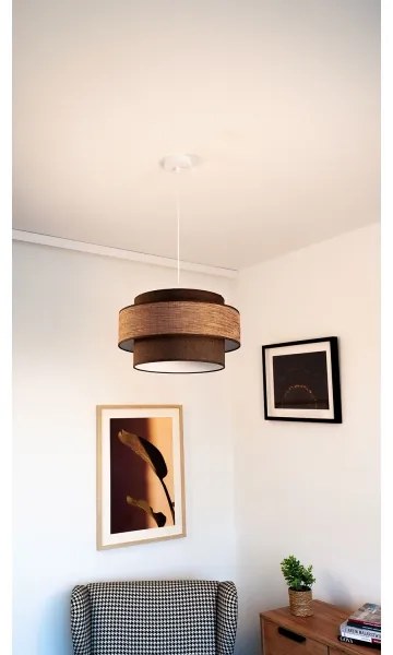 Lustră pe cablu GRACE 1xE27/60W/230V maro/bej