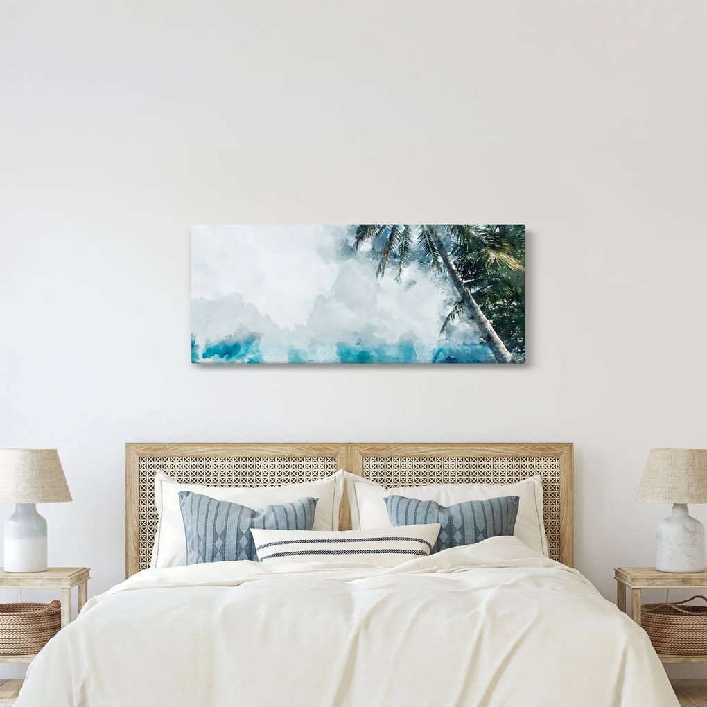 Tablou - Palmier lângă mare (120x50 cm)