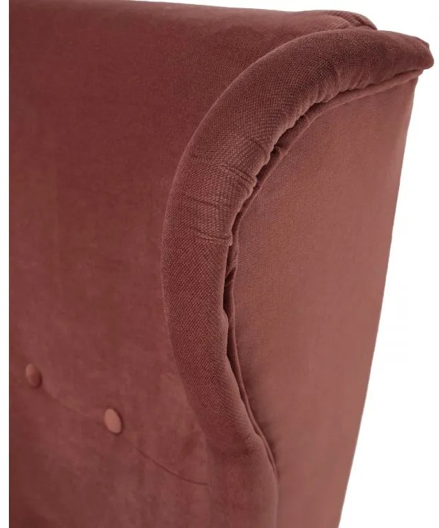 Fotoliu tesatura Culoare roz vintage/nuc, RUFINO NEW