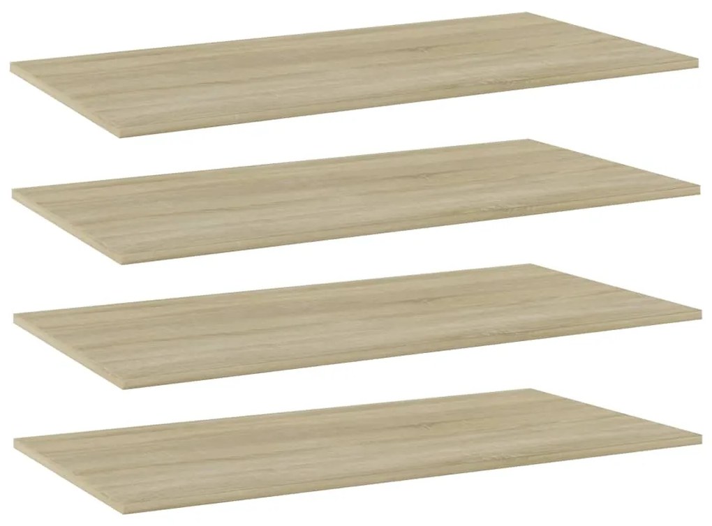 vidaXL Plăci bibliotecă, stejar sonoma, 4 buc, 80 x 20 x 1,5 cm, PAL