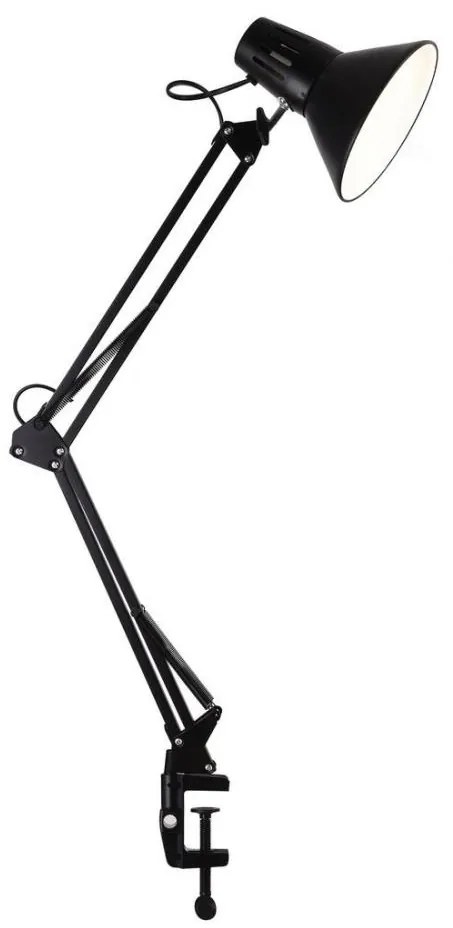 Lampă de birou cu clemă WORKER 1xE27/10W/230V, neagră