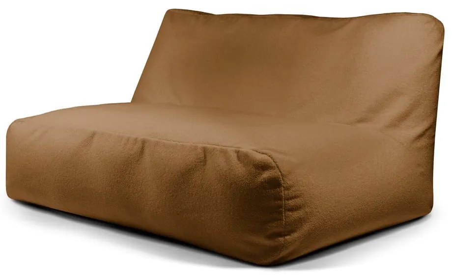 Fotoliu bean bag maro cu tapițerie din țesătură bouclé Sofa Tube 160 – SLOWDOWN
