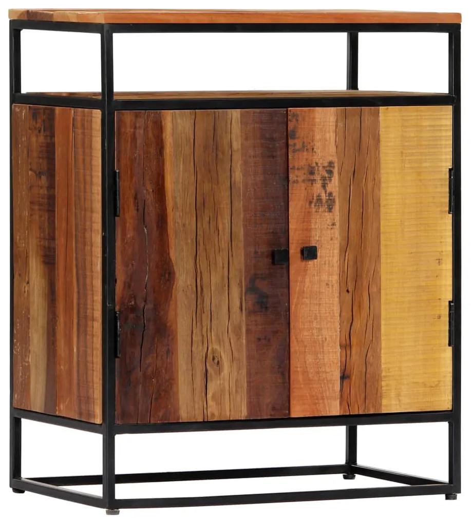 Dulap lateral, 60 x 35 x 76 cm, lemn masiv reciclat si otel