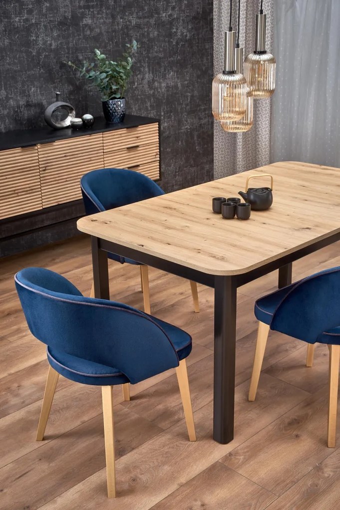 Masa extensibila Florian L160-228 cm stejar artizan/negru