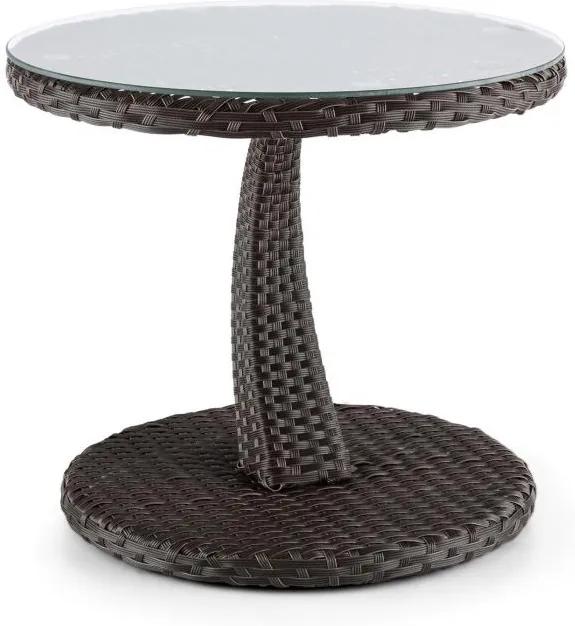 Blumfeldt Tabula, masă, 50 cm, sticlă, poliuretan, aluminiu, maro
