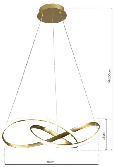 Lustră LED pe cablu CAPPIO LED/36W/230V aurie