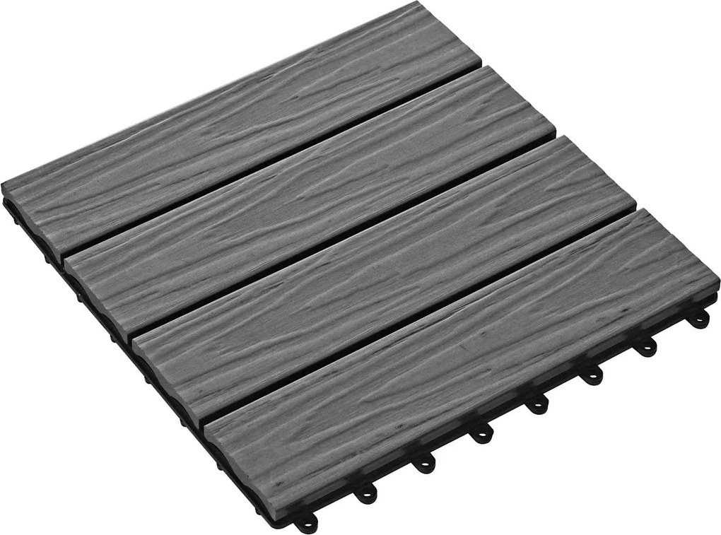 vidaXL Plăci pentru Deck Design 3D 11 pcs Gri 30 x 30 cm Lemn compozit