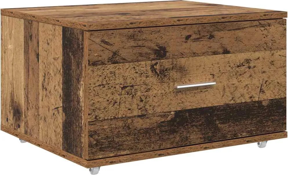 vidaXL Dulap cu sertare cu roata Lemn vechi 55 x 45 x 31 cm