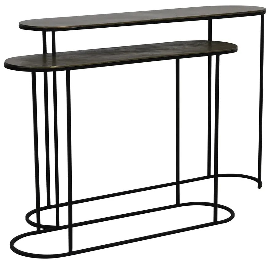 Mese consolă în culoarea bronz 2 buc. din metal 28x118 cm Bocov – Light &amp; Living