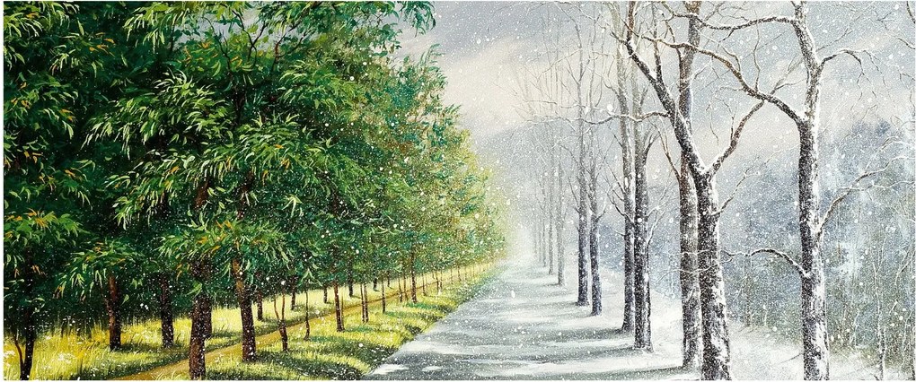 Tablou - Iarna versus vara (120x50 cm)