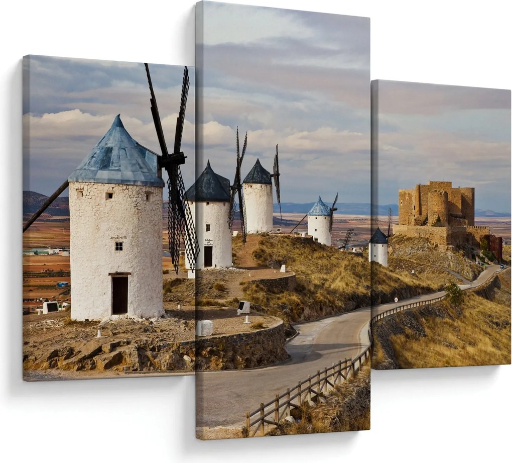 Tablou - Morile de vânt din Consuegra, Spania (90x60 cm)