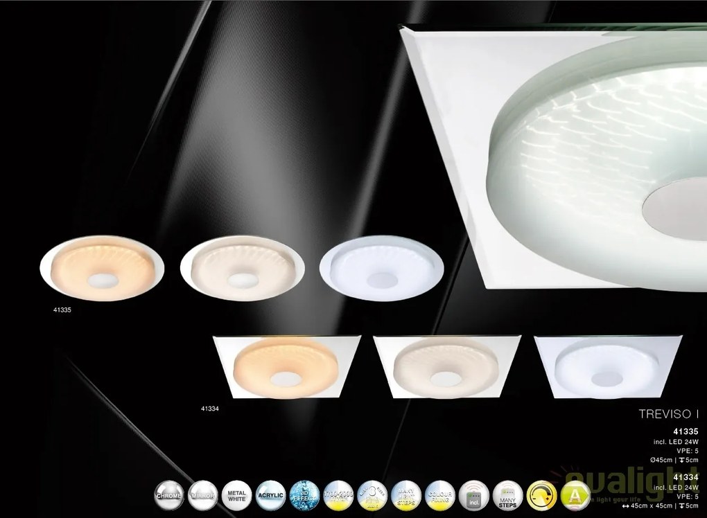Plafoniera LED RGB cu telecomanda cu efect 3D TREVISO I 41334 GL