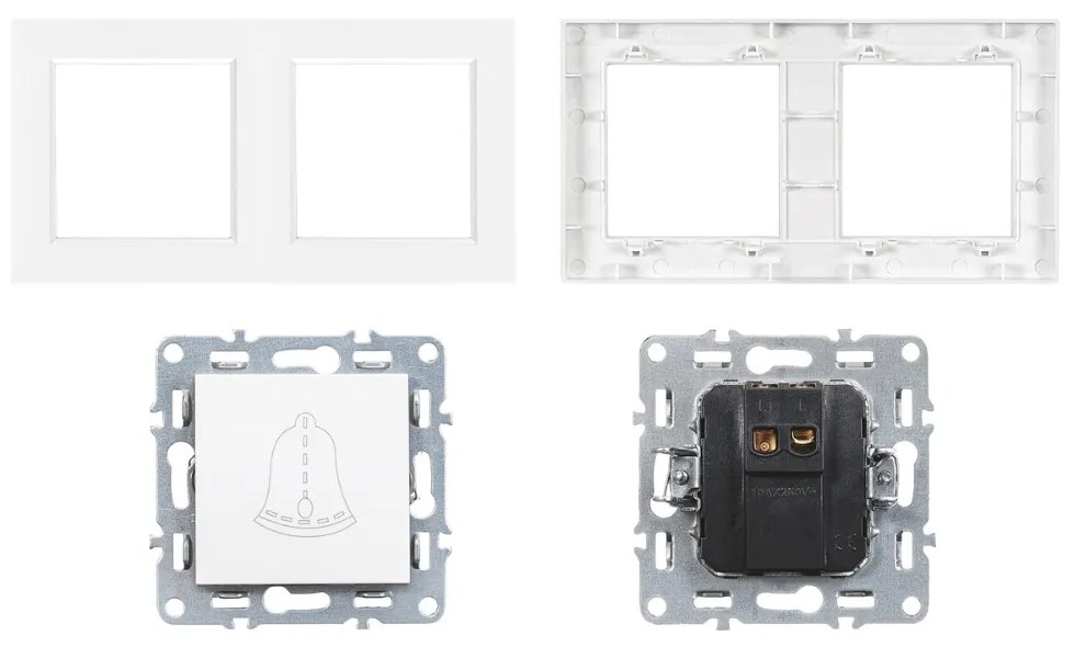 Întrerupător cu clopot dublu Nova 101N cu cadru alb