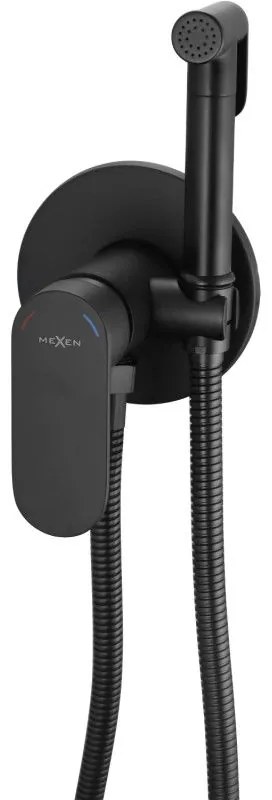 Mexen Milo baterie bideu încastrată cu set punctual, neagră - 7599350-70