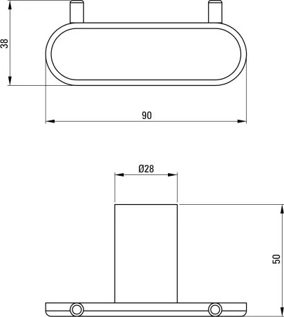 Round Cârlig, dublu Finisaj: Auriu periat ADR_R121