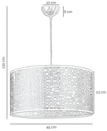 Lustră pe cablu ONLI BRUCE 1xE27/15W/230V d. 45 cm crom mat