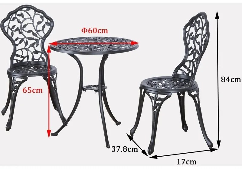 SEGN102 - Set Masa si scaune gradina, terasa, balcon, veranda, spatiu verde - Negru