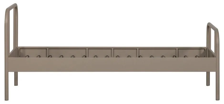 Pat bej din metal cu somieră 90x200 cm Mata – WOOOD