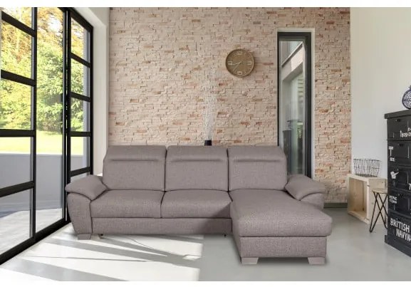 Coltar Extensibil Cu Insula Dreapta Dax, 5 Locuri, Lada De Depozitare, Gri, 299 Cm