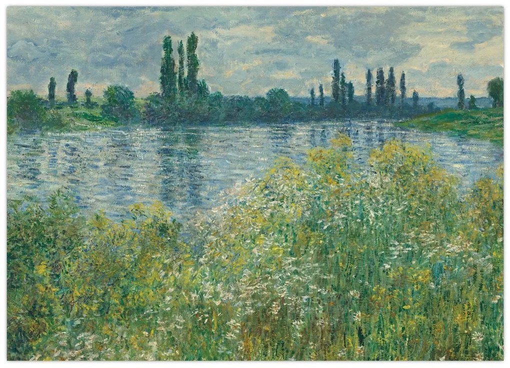 Tablou pe sticlă - Claude Monet, Banks of the Seine, reproducere (70x50 cm)