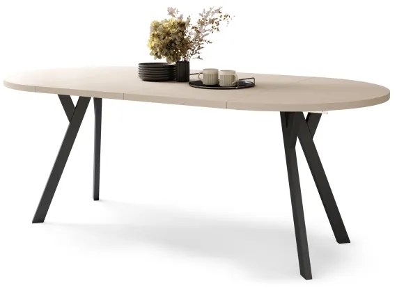 Masă extensibilă de dining ARTUR, bej/negru