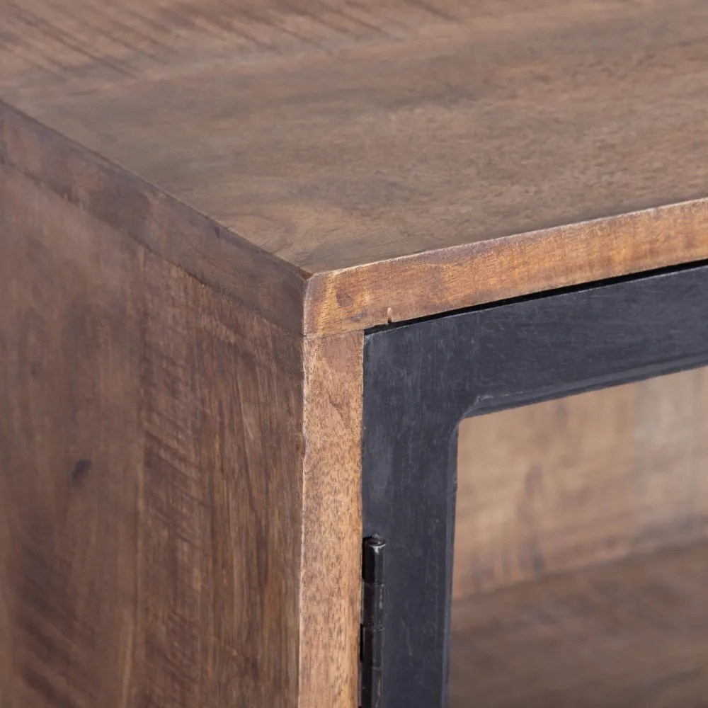 Vitrină în culoare naturală din lemn de mango 160x71 cm – Ixia